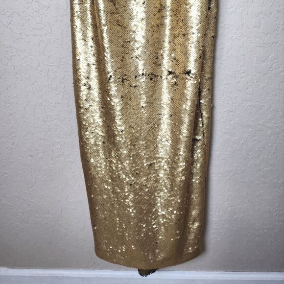 NBD x Revolve Sequin Halter Style Midi Dress Gold Size S NWT - Picture 7 of 11